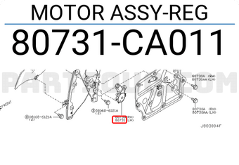 Nissan 80731CA011 MOTOR ASSY-REG