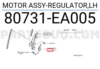 Nissan 80731EA005 MOTOR ASSY-REGULATOR,LH