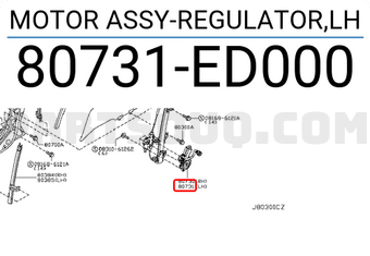 Nissan 80731ED000 MOTOR ASSY-REGULATOR,LH