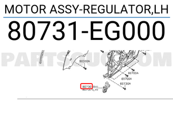 Nissan 80731EG000 MOTOR ASSY-REGULATOR,LH