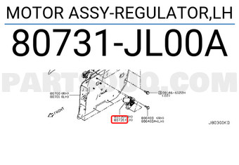 Nissan 80731JL00A MOTOR ASSY-REGULATOR,LH
