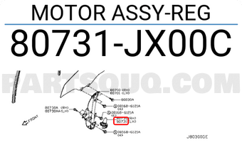 Nissan 80731JX00C MOTOR ASSY-REG