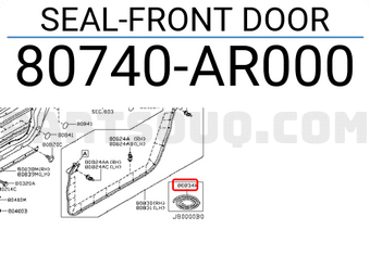 Nissan 80740AR000 SEAL-FRONT DOOR