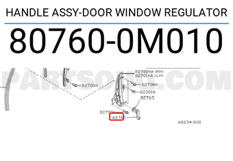 Nissan 807600M010 HANDLE ASSY-DOOR WINDOW REGULATOR