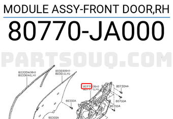 Nissan 80770JA000 MODULE ASSY-FRONT DOOR,RH