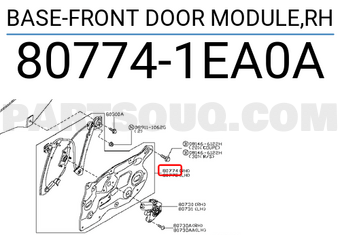 Nissan 807741EA0A BASE-FRONT DOOR MODULE,RH