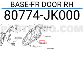Nissan 80774JK000 BASE-FR DOOR RH