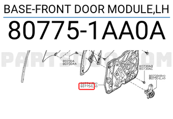 Nissan 807751AA0A BASE-FRONT DOOR MODULE,LH