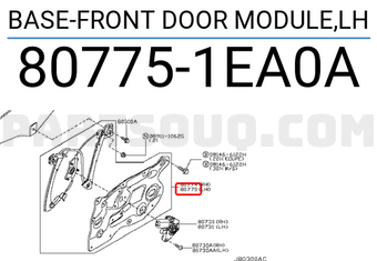 Nissan 807751EA0A BASE-FRONT DOOR MODULE,LH