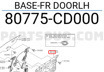 Nissan 80775CD000 BASE-FR DOORLH