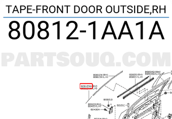 Nissan 808121AA1A TAPE-FRONT DOOR OUTSIDE,RH