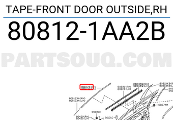 Nissan 808121AA2B TAPE-FRONT DOOR OUTSIDE,RH