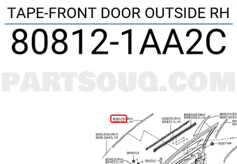 Nissan 808121AA2C TAPE-FRONT DOOR OUTSIDE RH