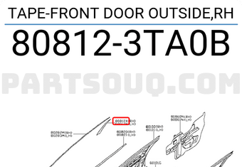 Nissan 808123TA0B TAPE-FRONT DOOR OUTSIDE,RH