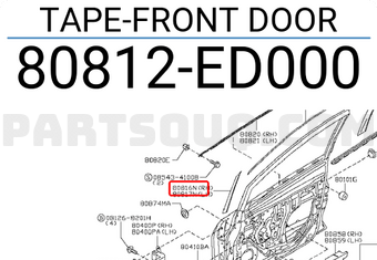 Nissan 80812ED000 TAPE-FRONT DOOR