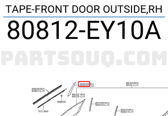 Nissan 80812EY10A TAPE-FRONT DOOR OUTSIDE,RH