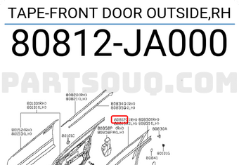 Nissan 80812JA000 TAPE-FRONT DOOR OUTSIDE,RH