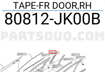 Nissan 80812JK00B TAPE-FR DOOR,RH