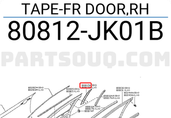 Nissan 80812JK01B TAPE-FR DOOR,RH