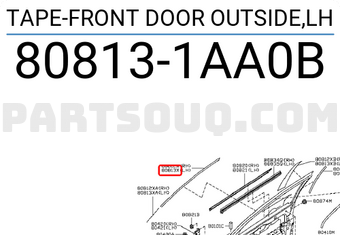 Nissan 808131AA0B TAPE-FRONT DOOR OUTSIDE,LH