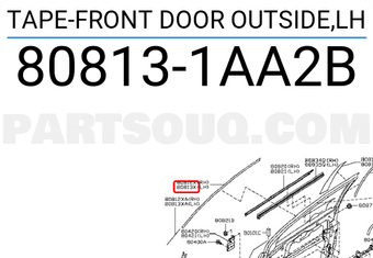 Nissan 808131AA2B TAPE-FRONT DOOR OUTSIDE,LH