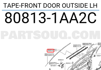 Nissan 808131AA2C TAPE-FRONT DOOR OUTSIDE LH