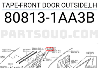 Nissan 808131AA3B TAPE-FRONT DOOR OUTSIDE,LH