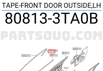 Nissan 808133TA0B TAPE-FRONT DOOR OUTSIDE,LH