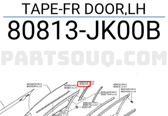 Nissan 80813JK00B TAPE-FR DOOR,LH