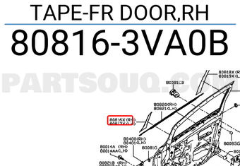 Nissan 808163VA0B TAPE-FR DOOR,RH
