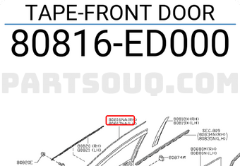 Nissan 80816ED000 TAPE-FRONT DOOR