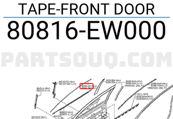 Nissan 80816EW000 TAPE-FRONT DOOR