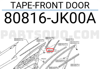 Nissan 80816JK00A TAPE-FRONT DOOR