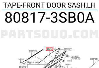 Nissan 808173SB0A TAPE-FRONT DOOR SASH,LH