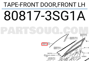 Nissan 808173SG1A TAPE-FRONT DOOR,FRONT LH