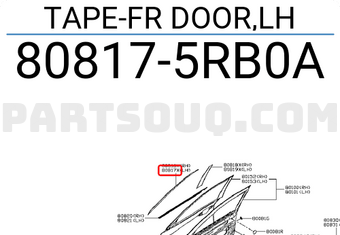 Nissan 808175RB0A TAPE-FR DOOR,LH
