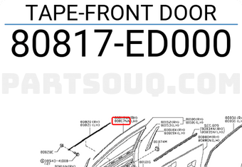 Nissan 80817ED000 TAPE-FRONT DOOR