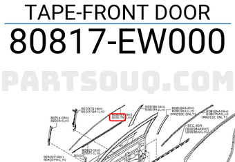 Nissan 80817EW000 TAPE-FRONT DOOR