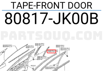 Nissan 80817JK00B TAPE-FRONT DOOR
