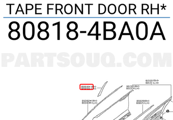 Nissan 808184BA0A TAPE FRONT DOOR RH*