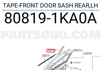 Nissan 808191KA0A TAPE-FRONT DOOR SASH REAR,LH