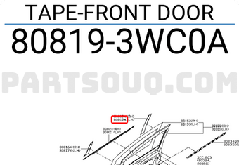 Nissan 808193WC0A TAPE-FRONT DOOR