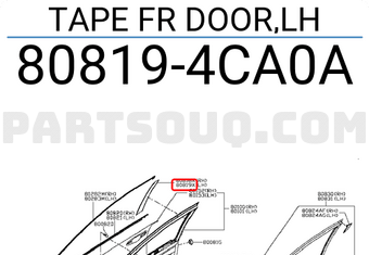 Nissan 808194CA0A TAPE FR DOOR,LH