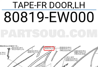 Nissan 80819EW000 TAPE-FR DOOR,LH