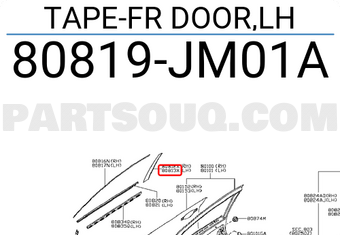 Nissan 80819JM01A TAPE-FR DOOR,LH