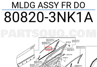 Nissan 808203NK1A MLDG ASSY FR DO