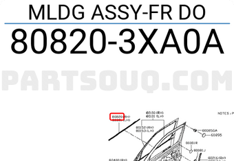 Nissan 808203XA0A MLDG ASSY-FR DO