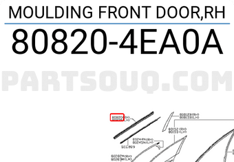 Nissan 808204EA0A MOULDING FRONT DOOR,RH