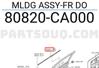 Nissan 80820CA000 MLDG ASSY-FR DO