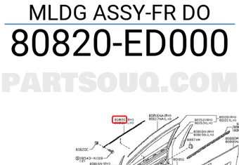 Nissan 80820ED000 MLDG ASSY-FR DO